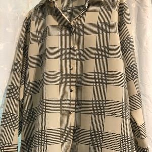 Milano Black&Cream Button Up Blouse (SizeM)